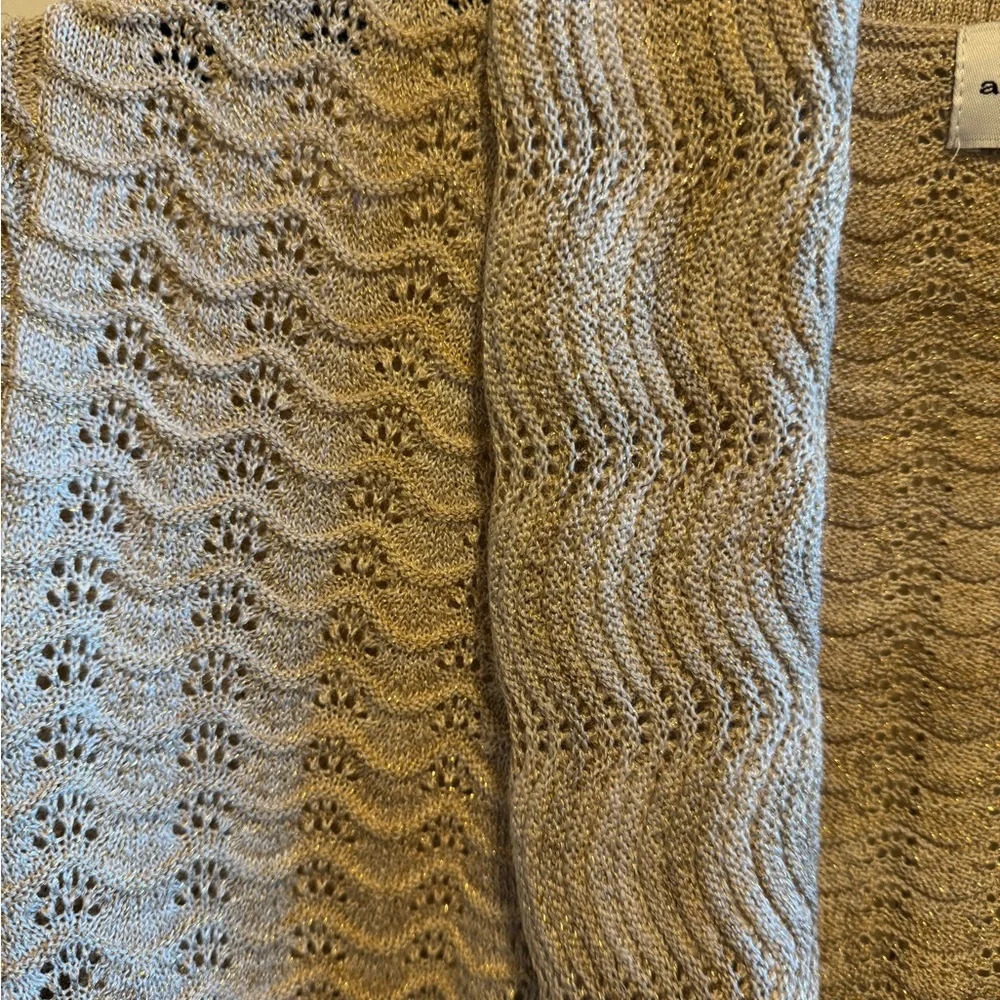 Alfred Dunner Sweater Cardigan Gold Beige Cardigan Sz S - Picture 5 of 8